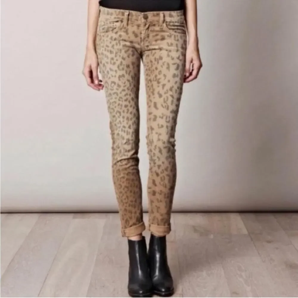 Current/Elliott The Stiletto Leopard Print Skinny Jeans Size 29 Animal Print